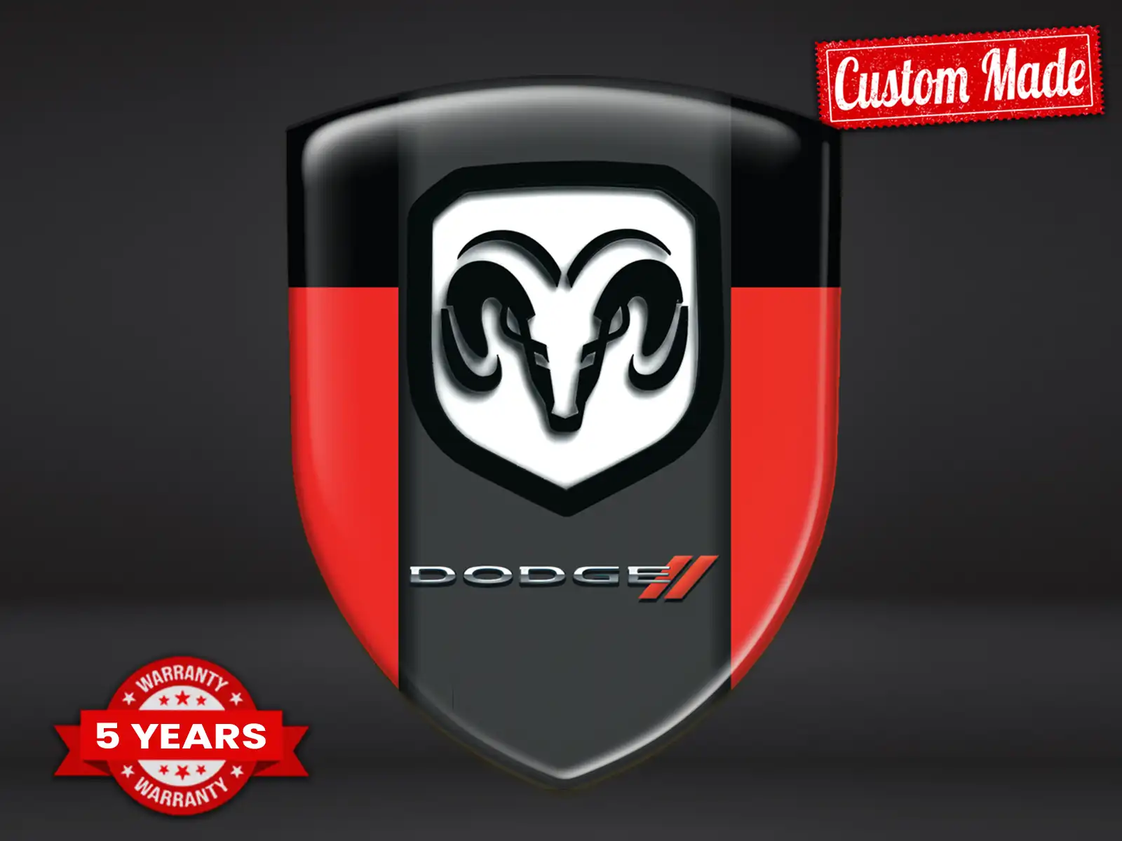 Dodge Badges Bombés Qualité Pro Personnalisables